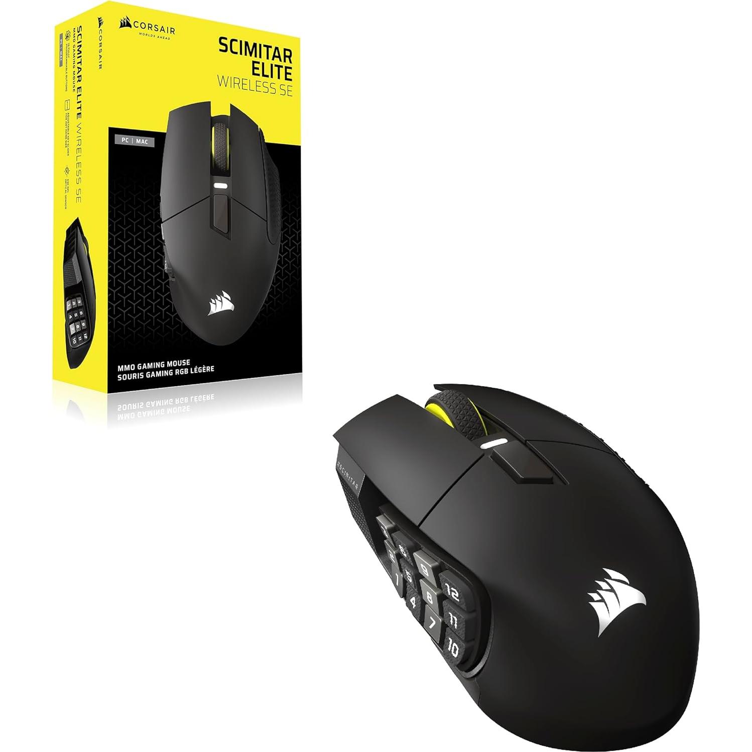 Mouse Gaming Inalámbrico Corsair Scimitar Elite SE 33K DPI