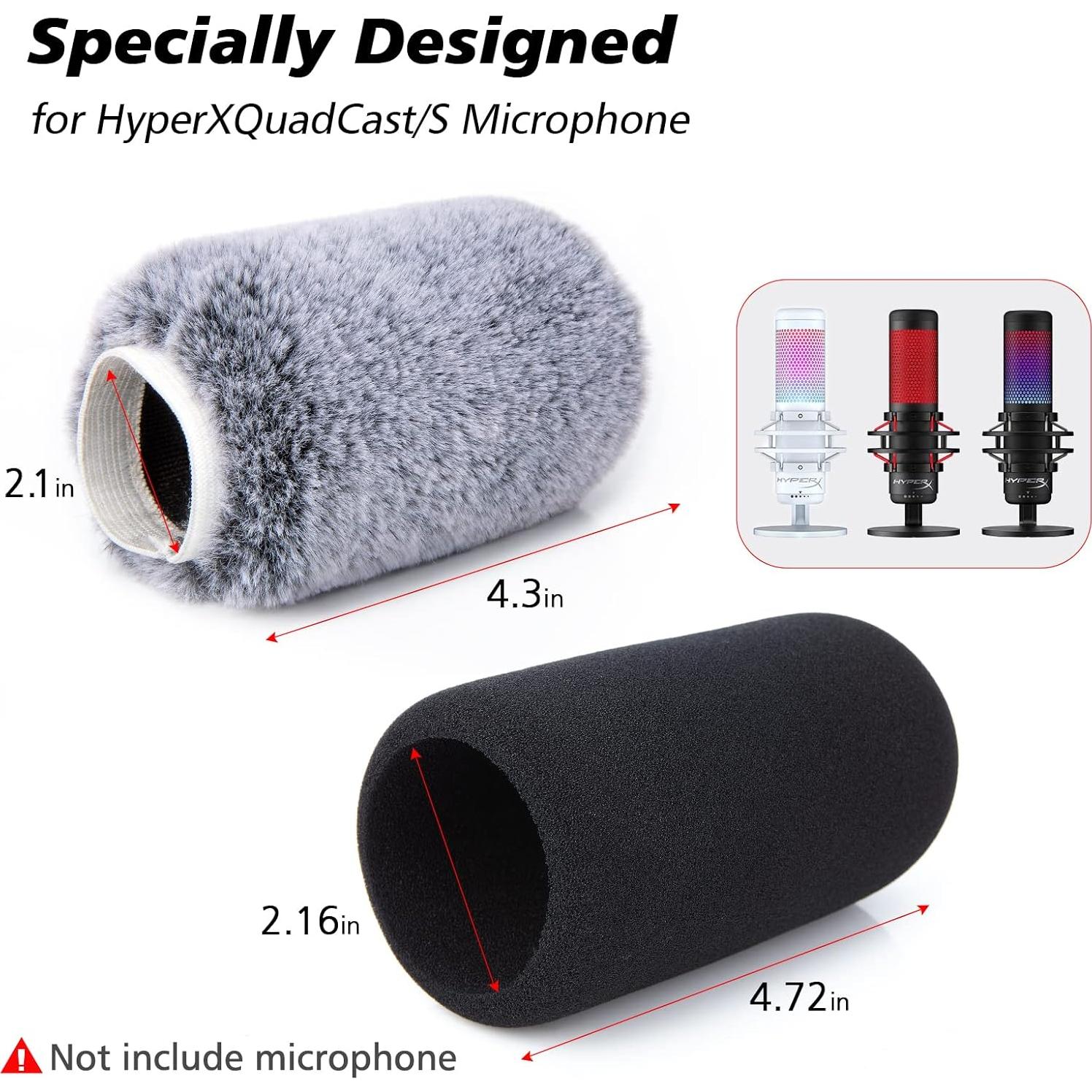 Filtro Antipop HyperX QuadCast - Cubierta de Espuma y Muff Peludo