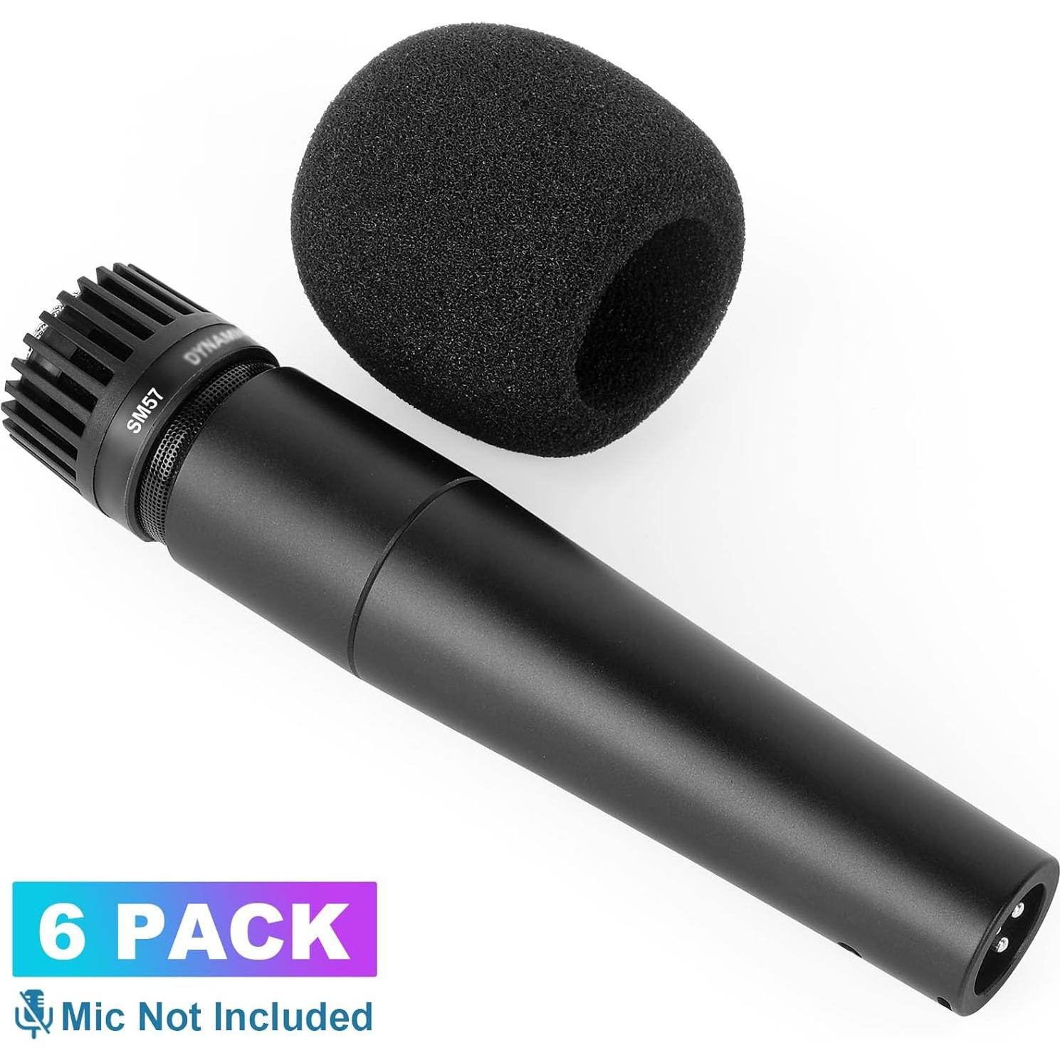 Pantalla contra viento para micrófono Shure SM57 - 6 Paquetes