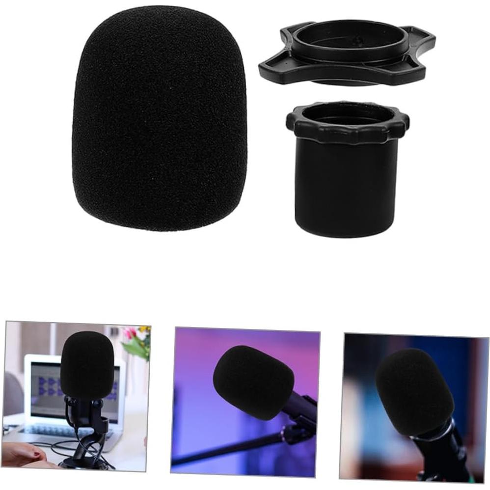 3 Fundas Protectores de Micrófono de Esponja Negras HZ23GVI