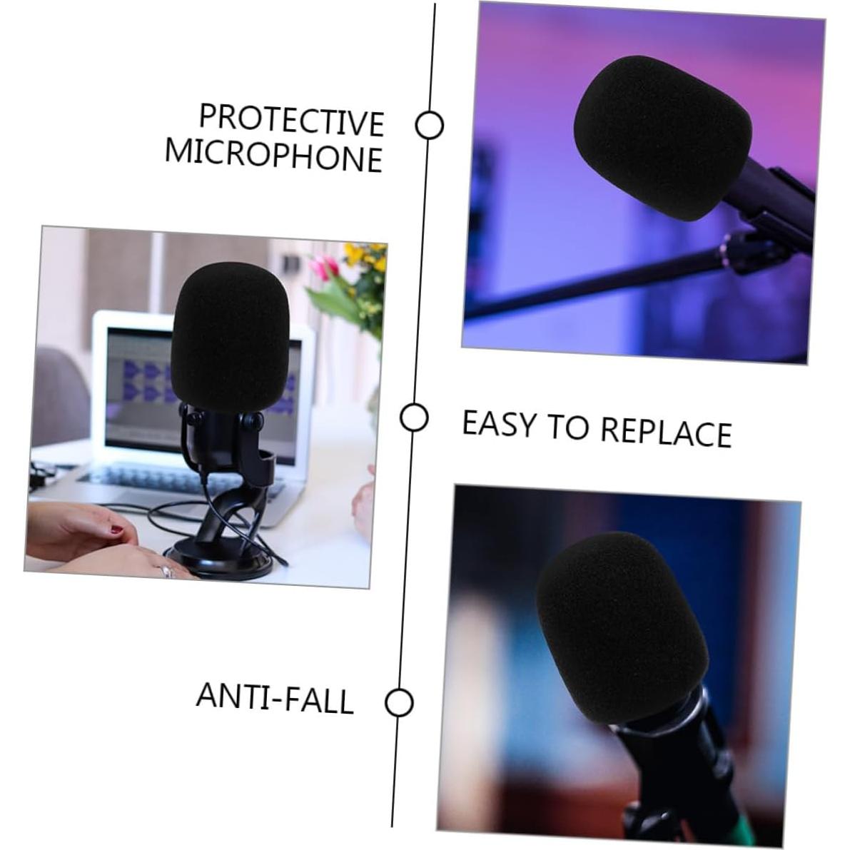 3 Fundas Protectores de Micrófono de Esponja Negras HZ23GVI