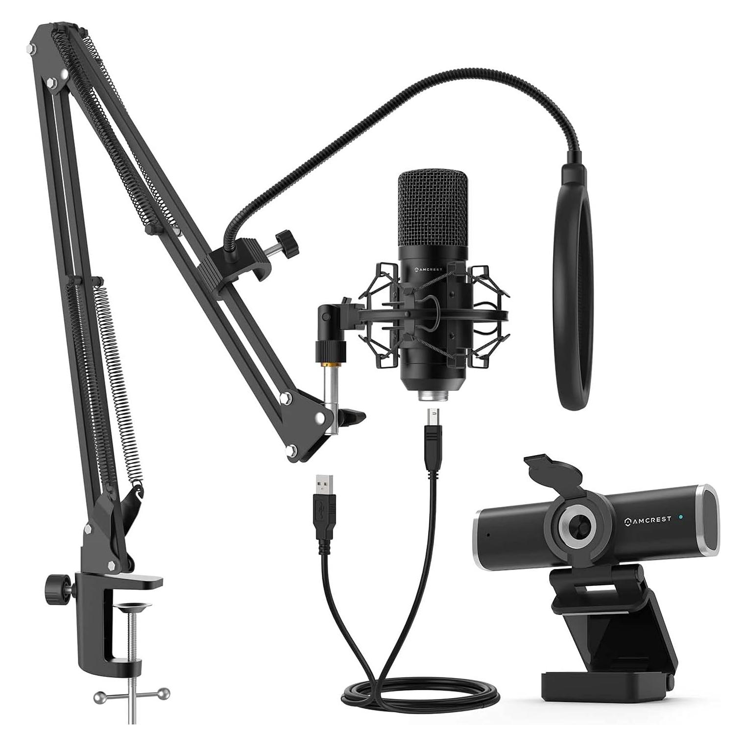 Cámara Web Amcrest 1080P USB con Micrófono y Soporte