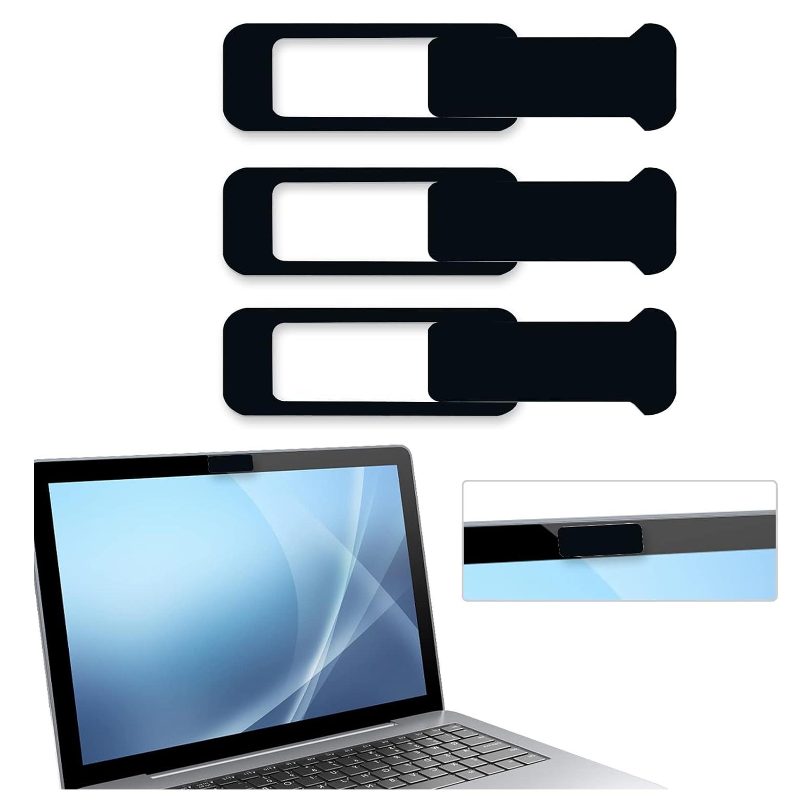 Cubierta de Webcam ZYAOTWQZ 3 Piezas Protección Privacidad Negro