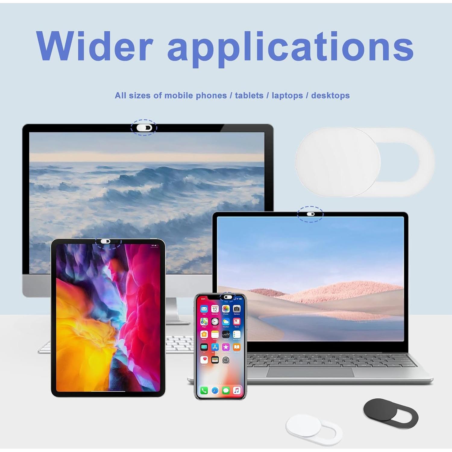 Cubierta de Webcam HexinYigjly 20 Pcs Ultra Delgada ABS