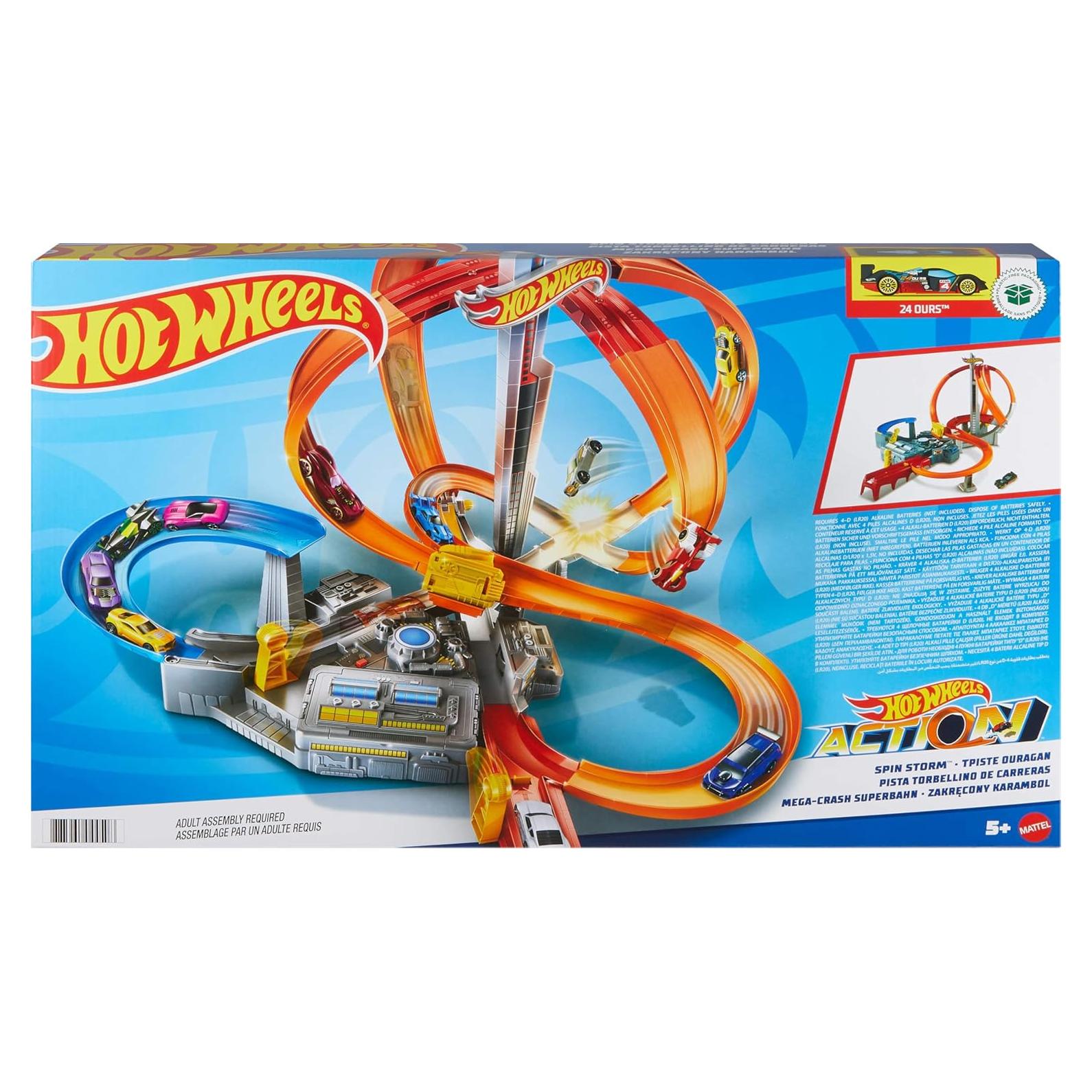 Juego de Pista Hot Wheels Spin Storm con Impulsor Motorizado