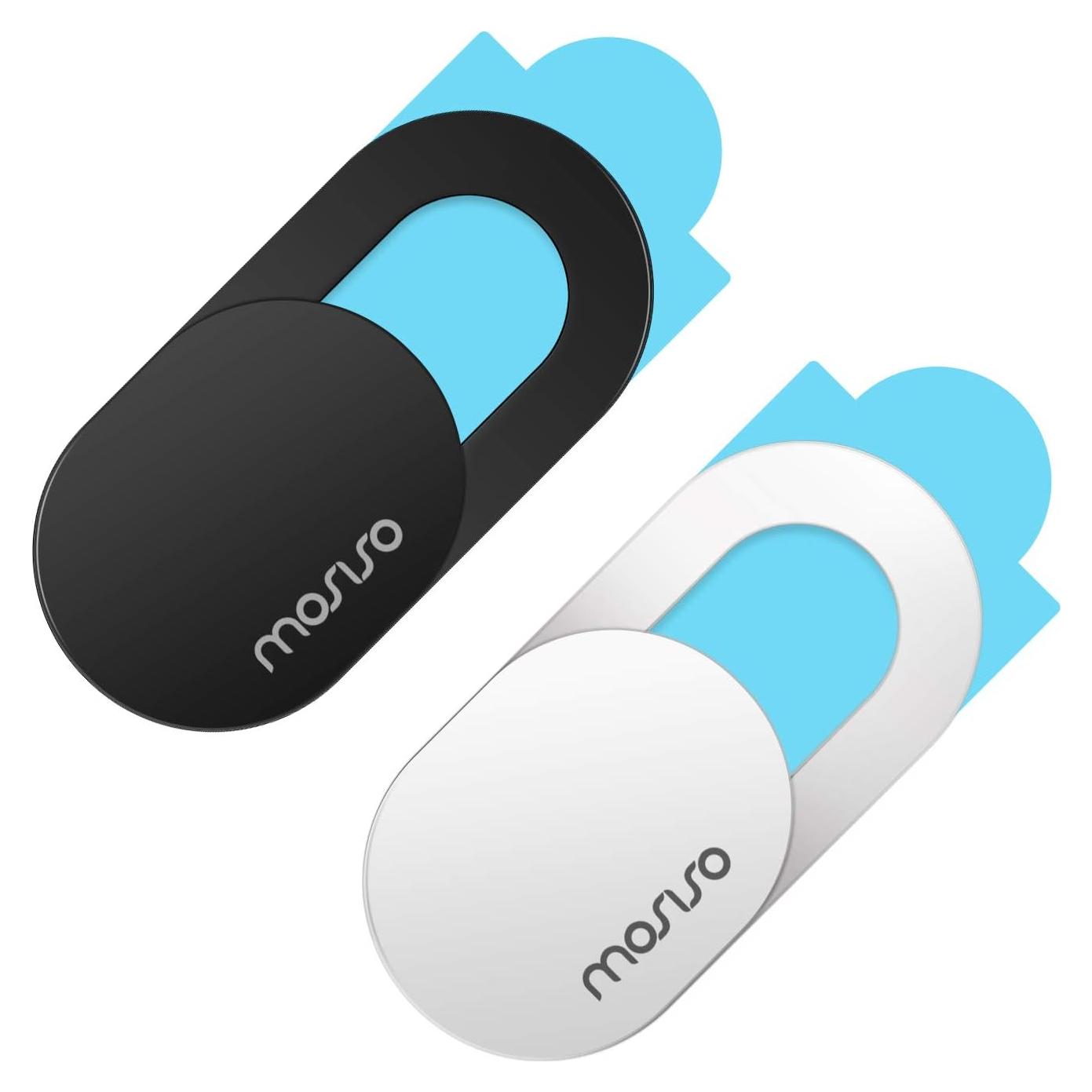 Cubierta de Webcam MOSISO Ultra Delgado 2 Piezas Blanco Negro