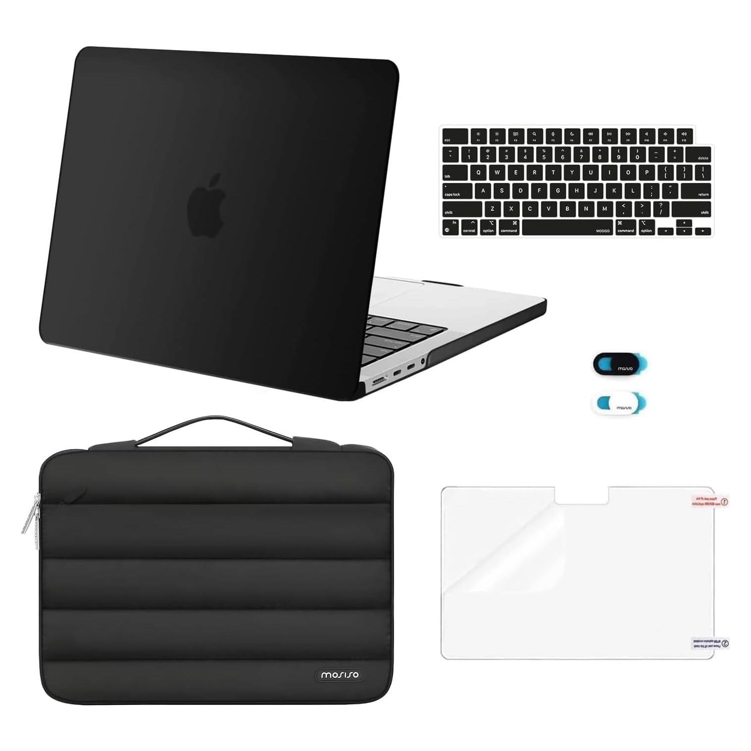 Funda Dura Mosiso para MacBook Pro 14" 2021-2025, Negro