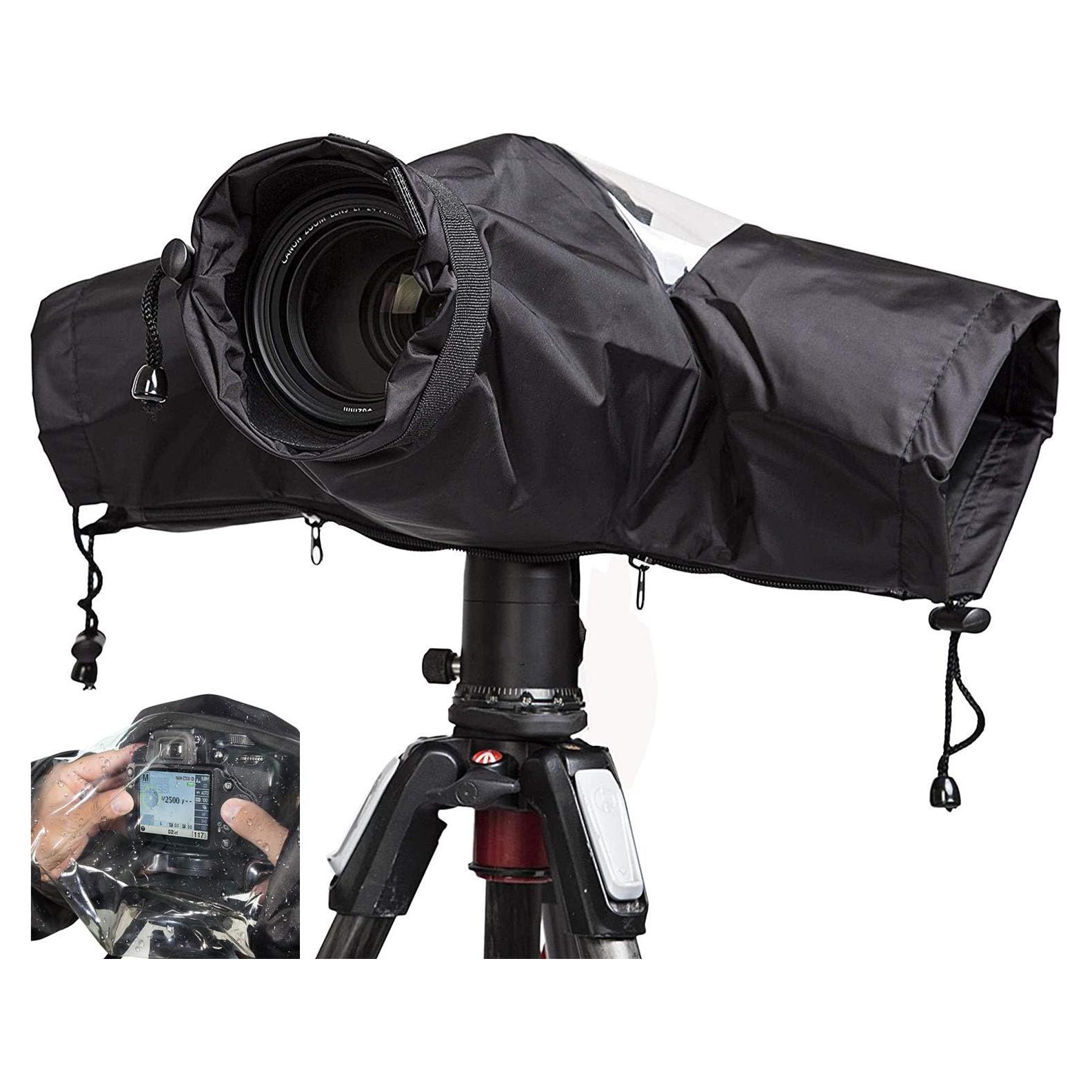 Cubierta de Lluvia WANBY para Cámara DSLR Impermeable Negra