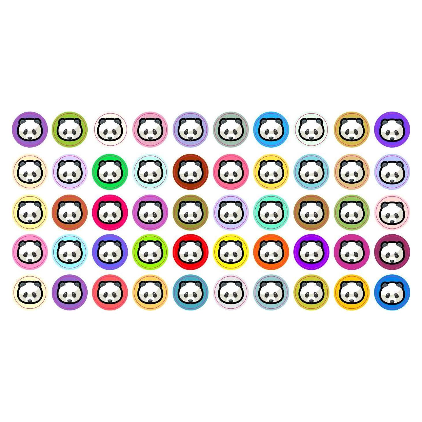 Cubiertas de Webcam Panda StickerTalk - 50 Stickers 9.5mm