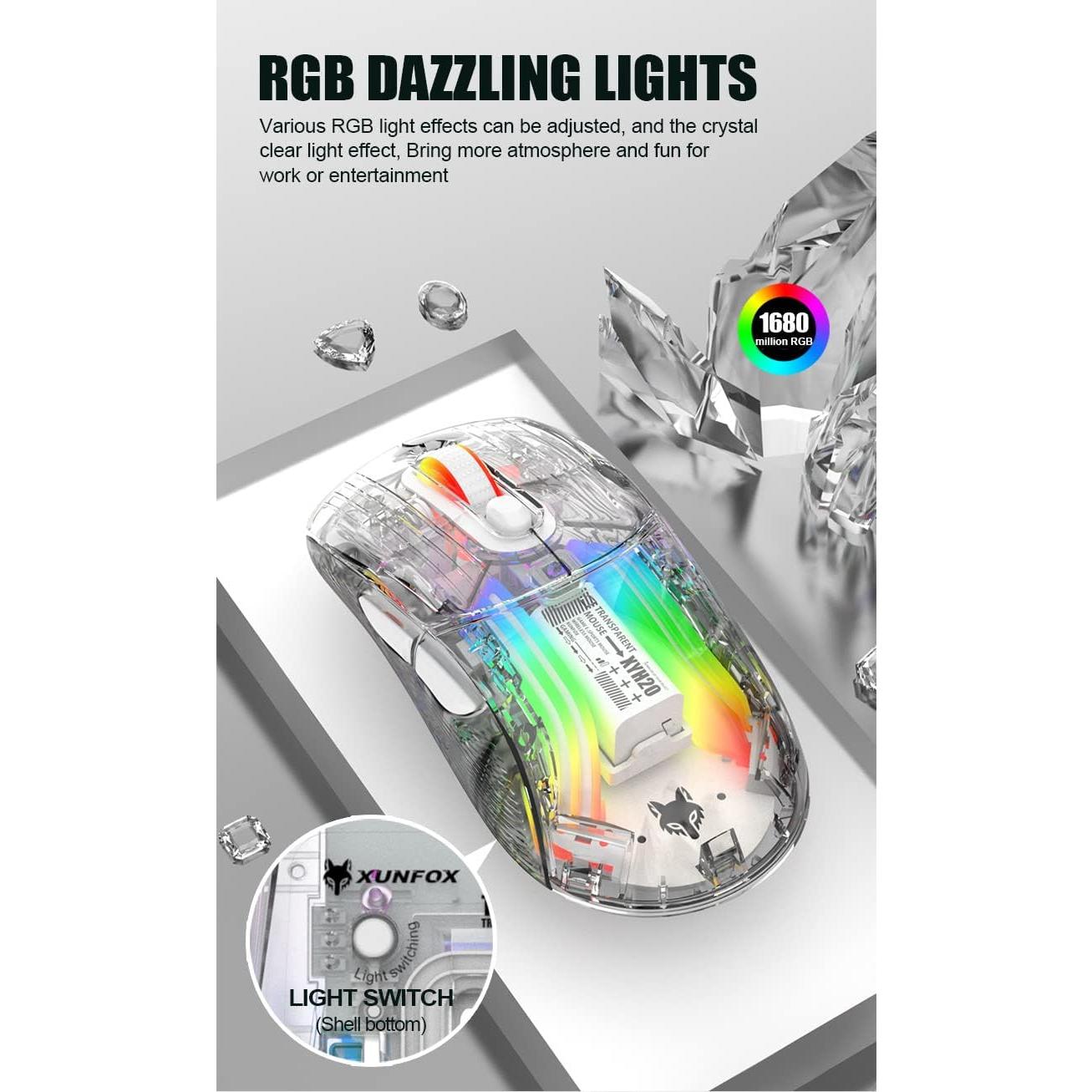 Ratón Inalámbrico Bluetooth Attoe RGB Mecánico para Juegos