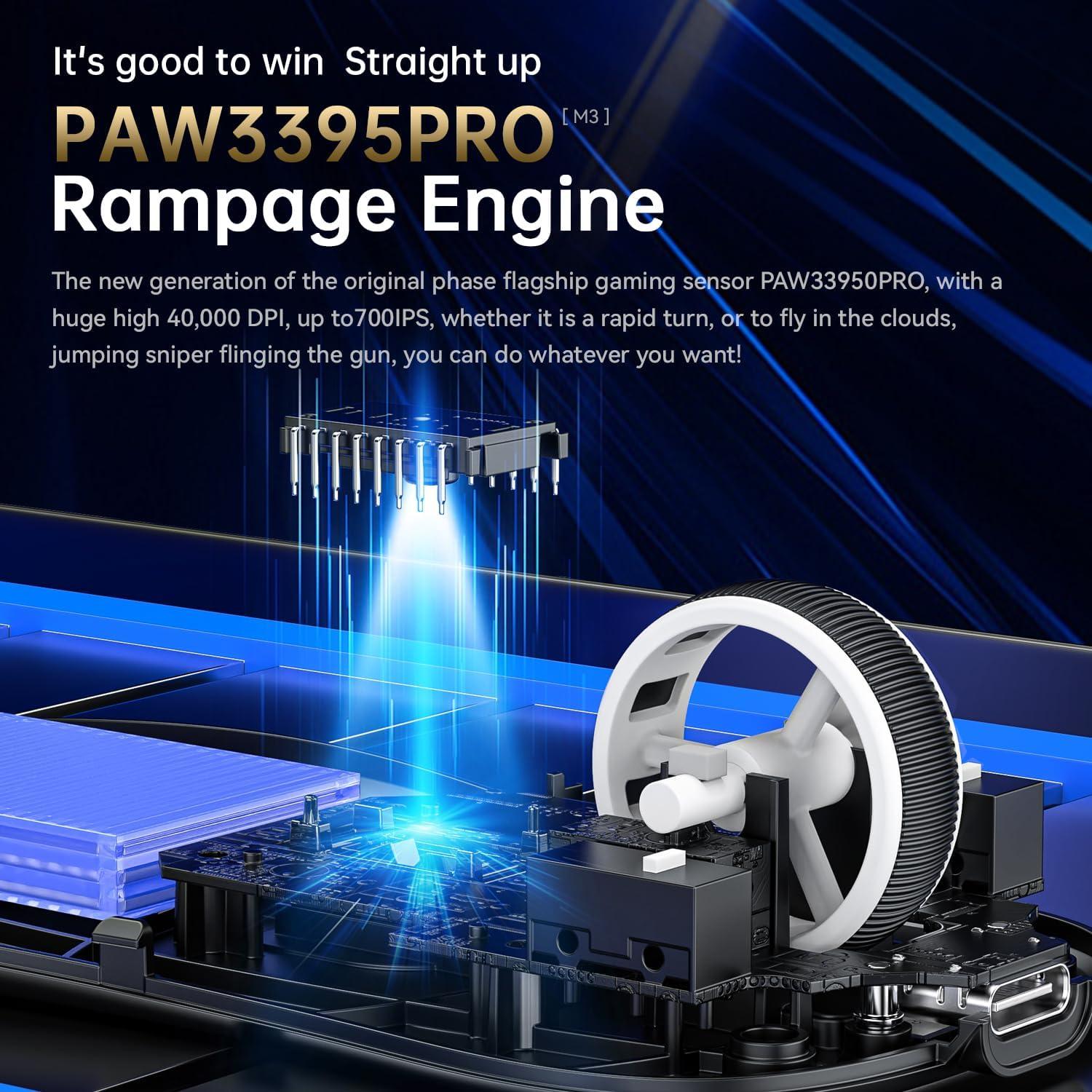 Ratón Inalámbrico MAMBASNAKE M3 para Juegos 39g 40K DPI