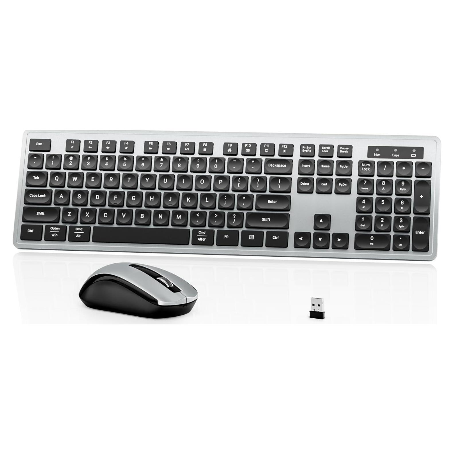 Combo Teclado y Ratón Inalámbrico YUNSHAN K670-F624 Gris Negro