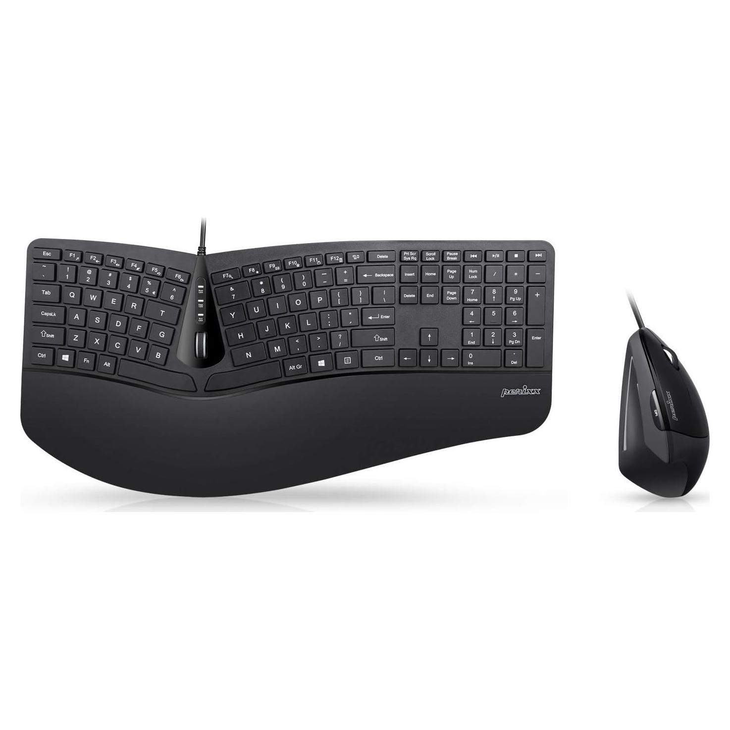 Combo Teclado Ergonómico Dividido USB Perixx Periduo-505
