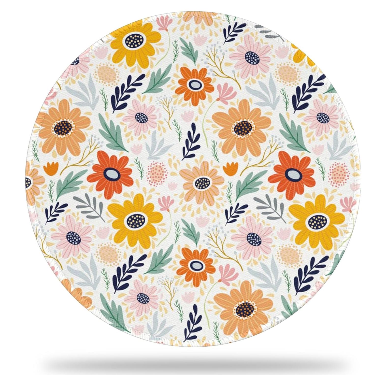 Alfombrilla de Escritorio Redonda KOAIWPAE Floral Vintage 22.35 cm