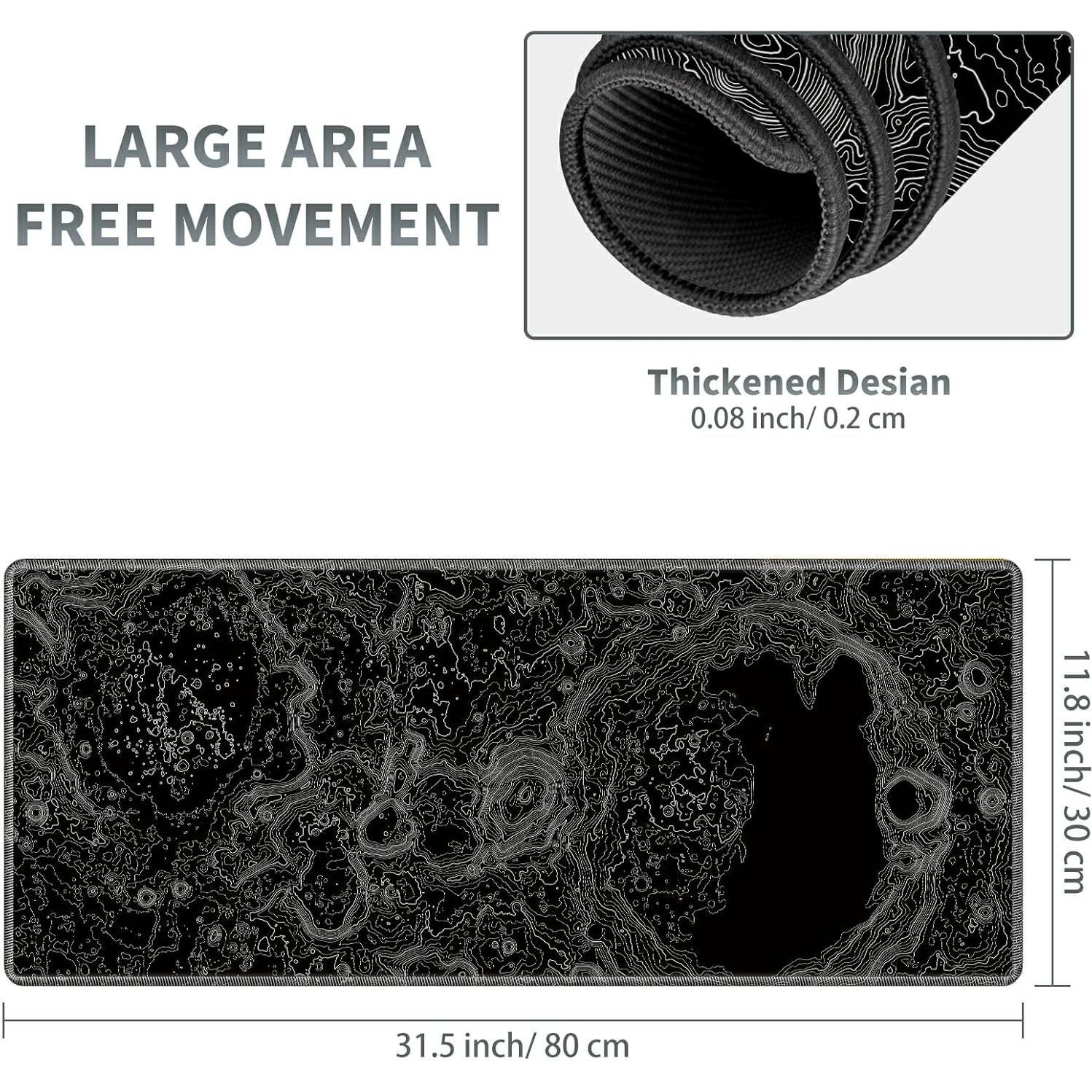 Alfombrilla de Ratón Grande SROJDHFJB 80x30 cm Superficie Luna