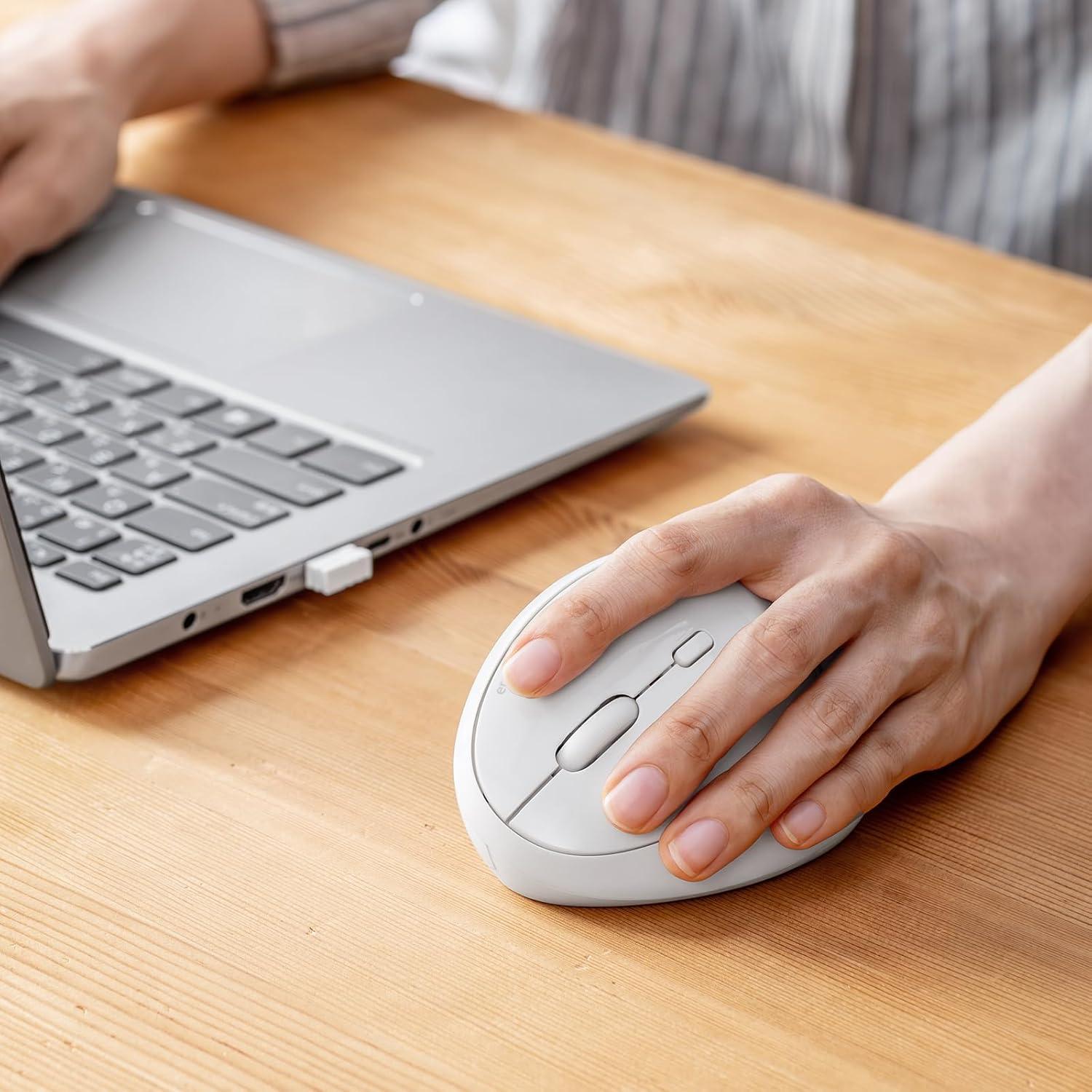 Ratón Inalámbrico Vertical Ergonómico SANWA GMAERGW17WL Blanco