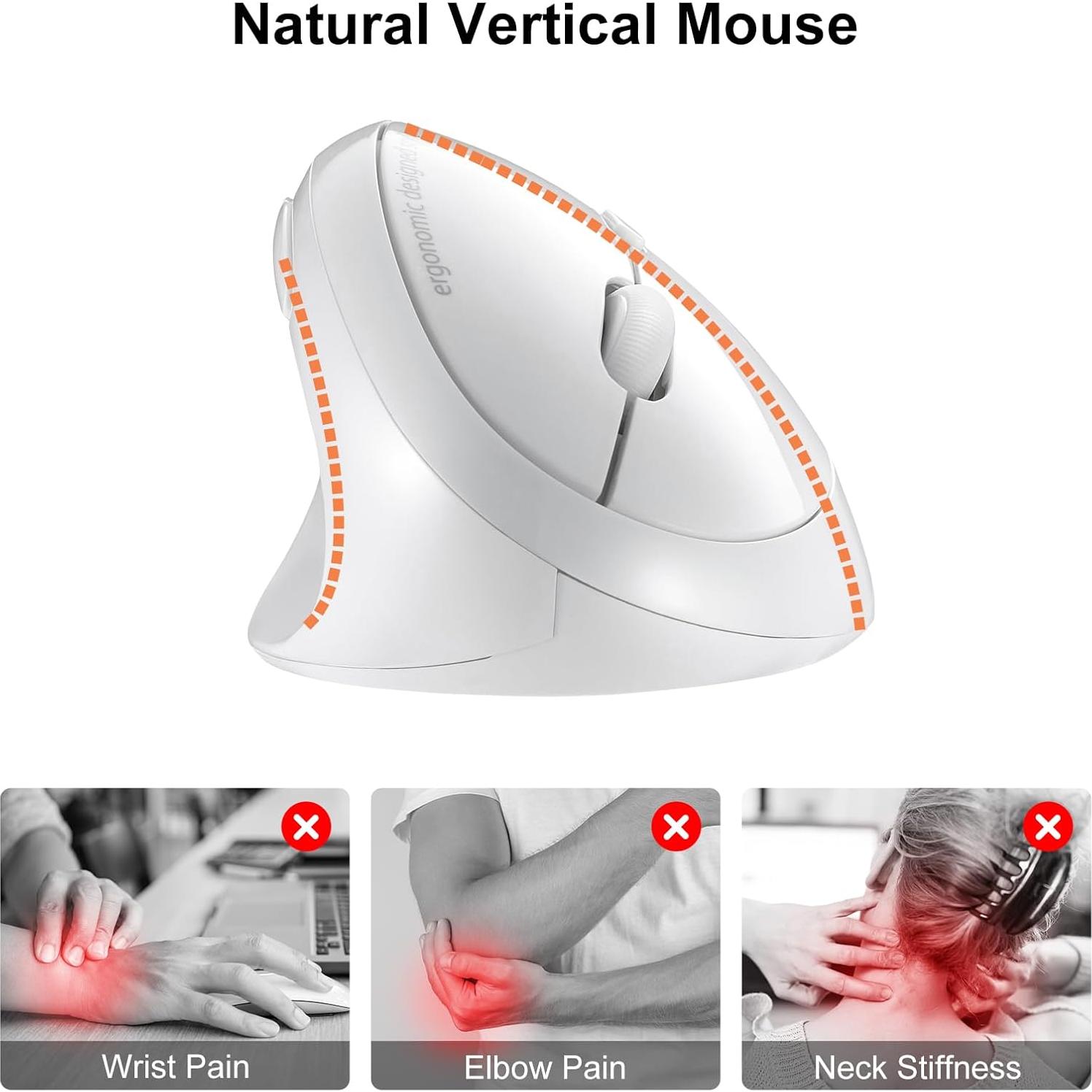 Ratón Inalámbrico Vertical Ergonómico SANWA GMAERGW17WL Blanco