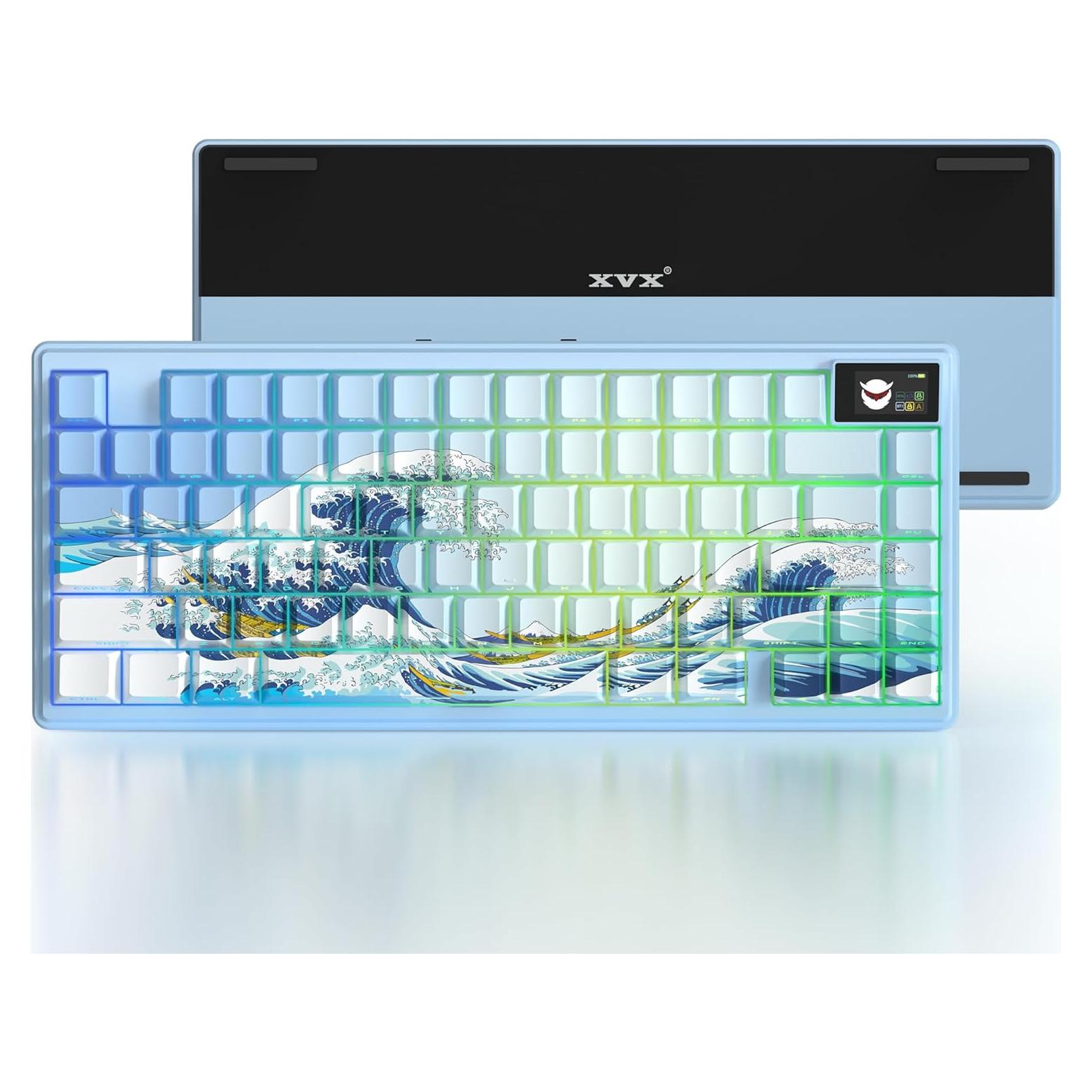 Teclado Gaming Mecánico Inalámbrico XVX K75 Pro 75% RGB