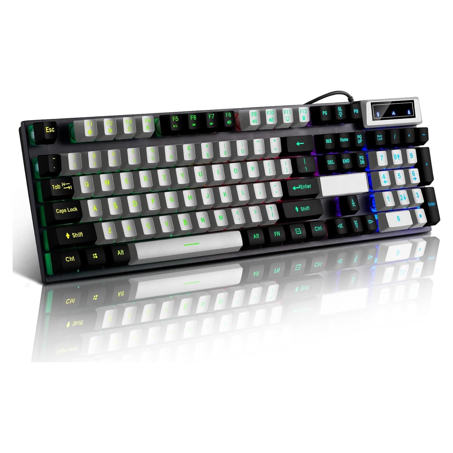 Teclado Gaming Mecánico Guiheng Retroiluminado USB Compacto