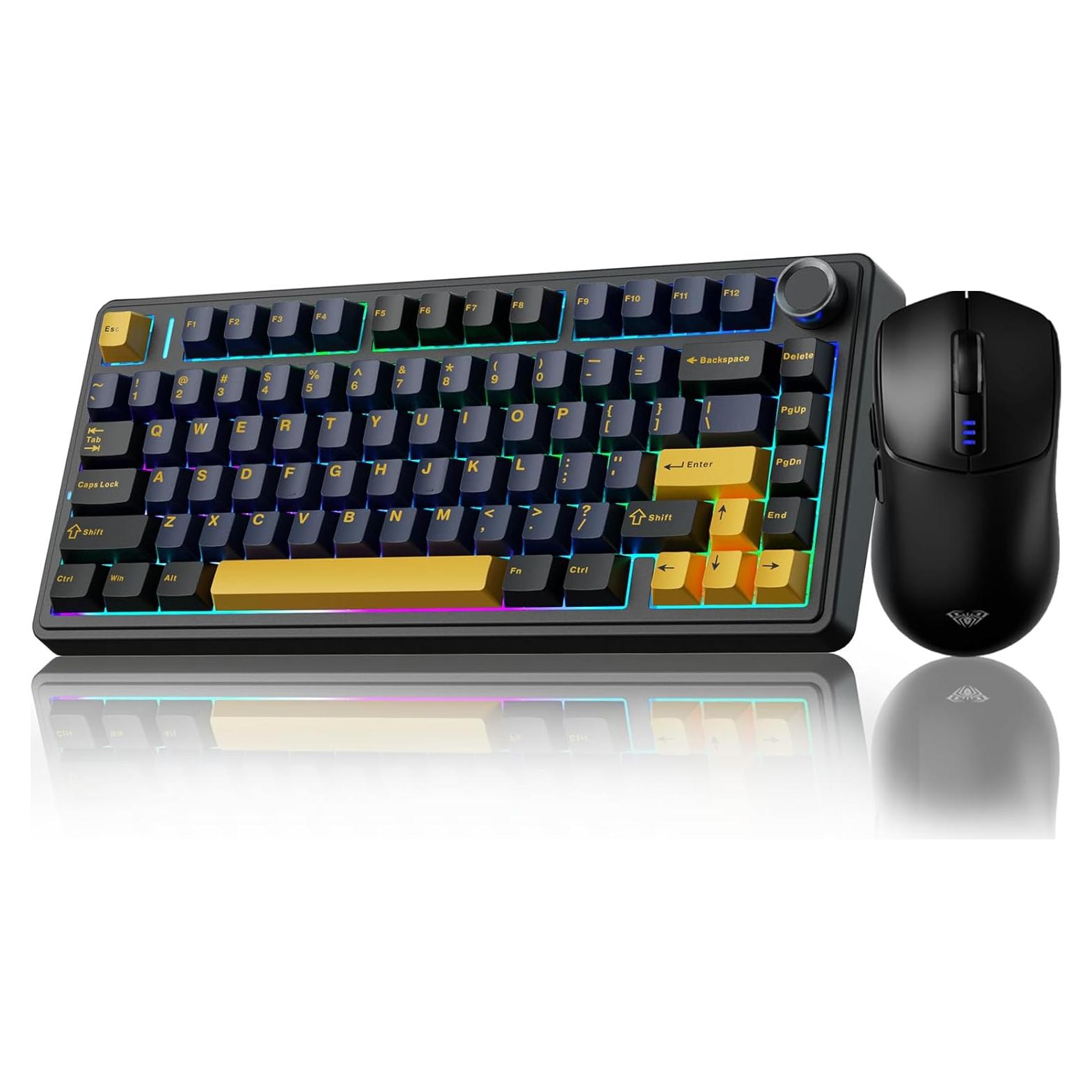Combo Teclado Mecánico Inalámbrico AULA F75 y Ratón SC580