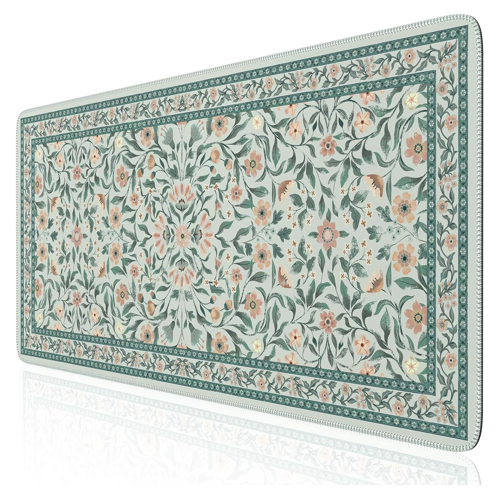 Alfombrilla Grande para Mouse iLeadon Floral Verde 90x40cm