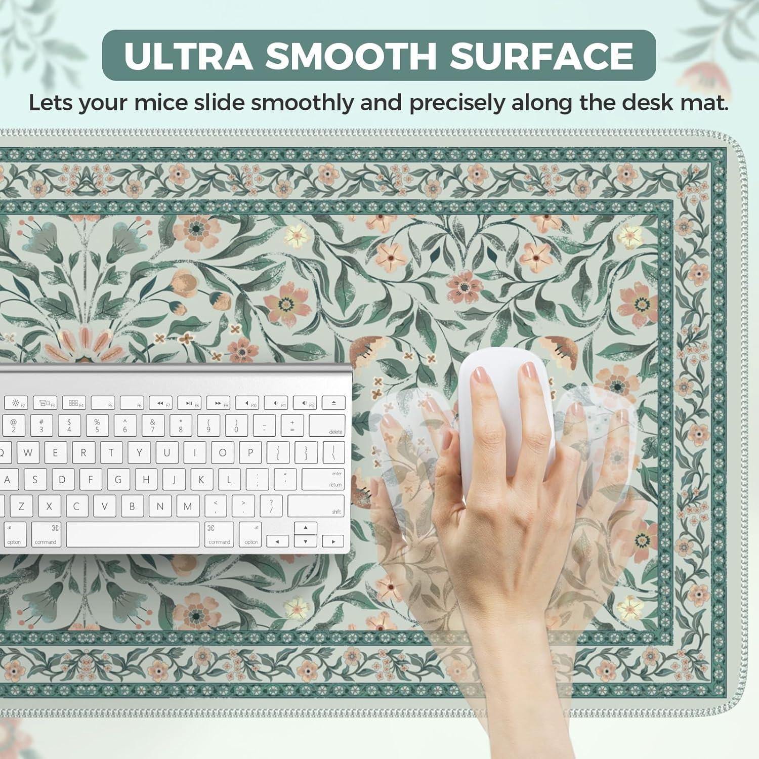 Alfombrilla Grande para Mouse iLeadon Floral Verde 90x40cm