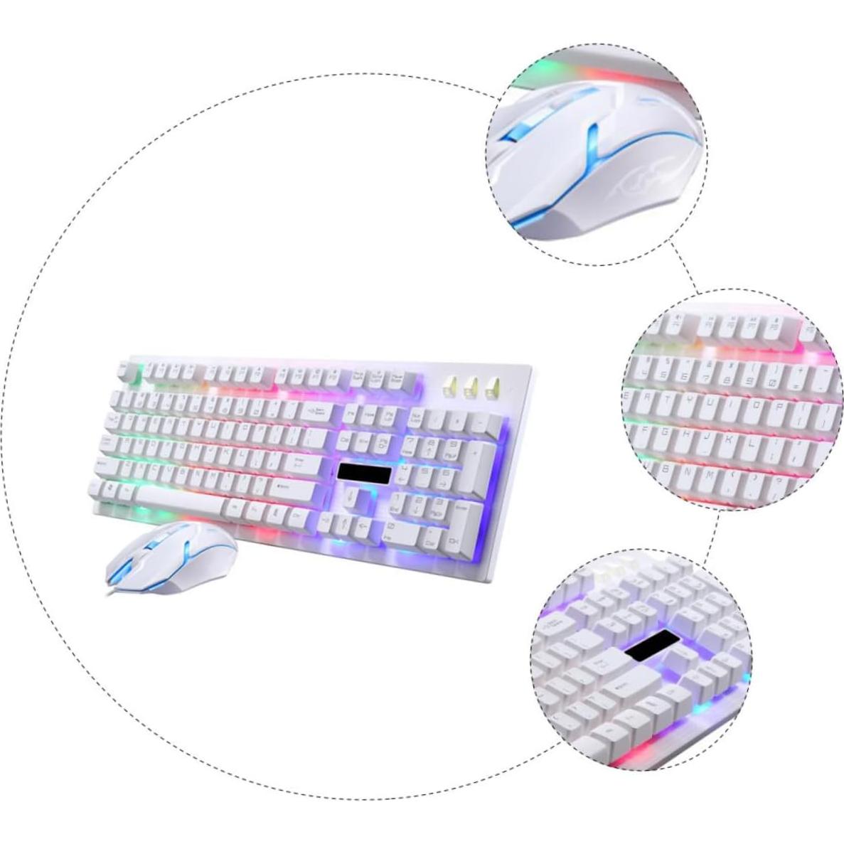 1set Gaming Keyboard Mouse Set Luminous Wired USB Mechanical Feel Kit for Gamers High-end Design for Use Creative Non-Conflict Layout Great Present Idea