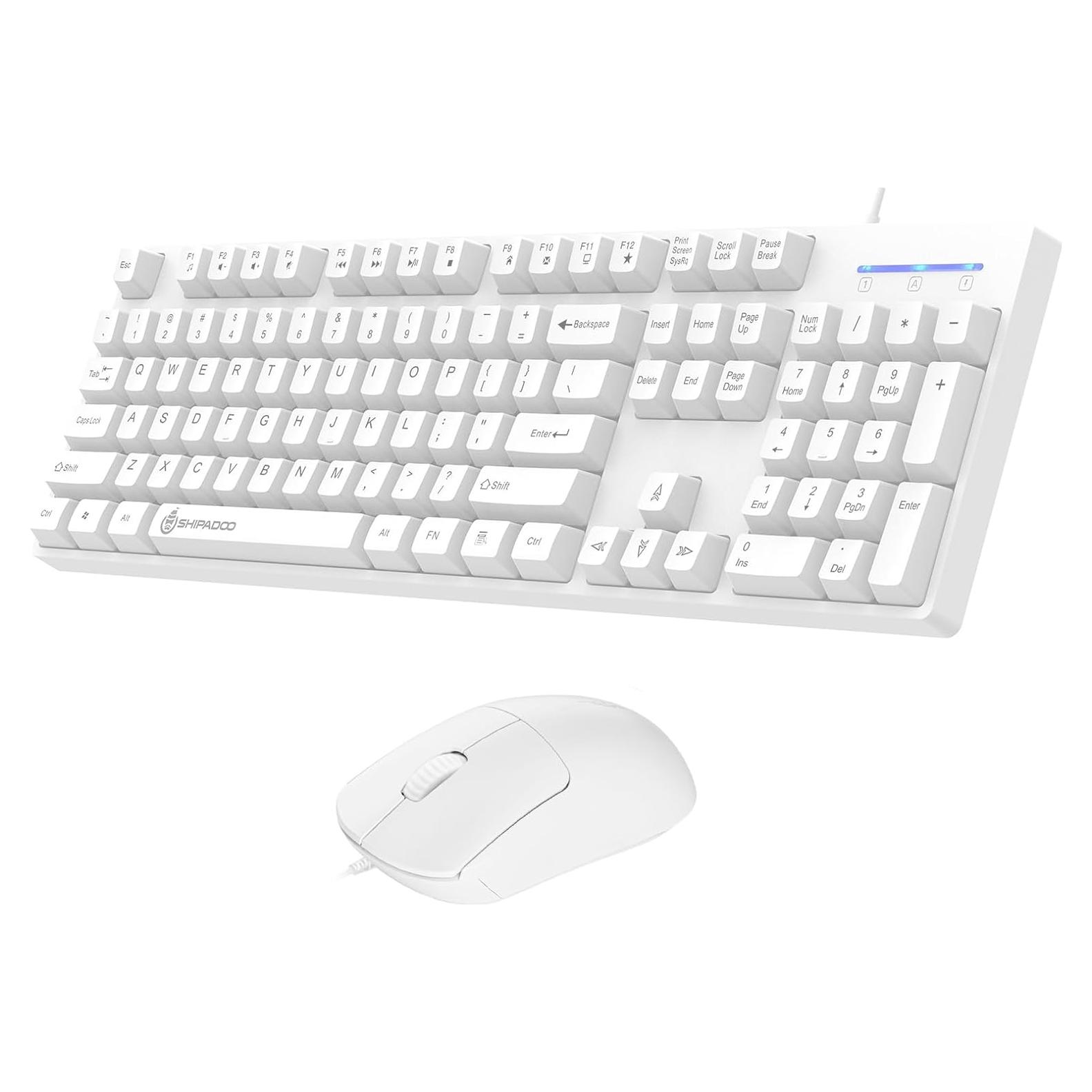 Teclado y Ratón Gaming Odpaltoy 104 Teclas USB Blanco