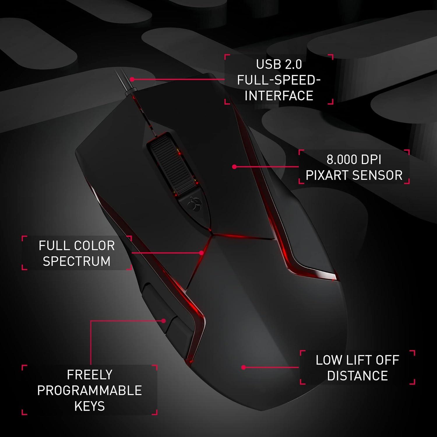 Ratón con Cable RGB Cherry JM-3000-2 5000 DPI Negro
