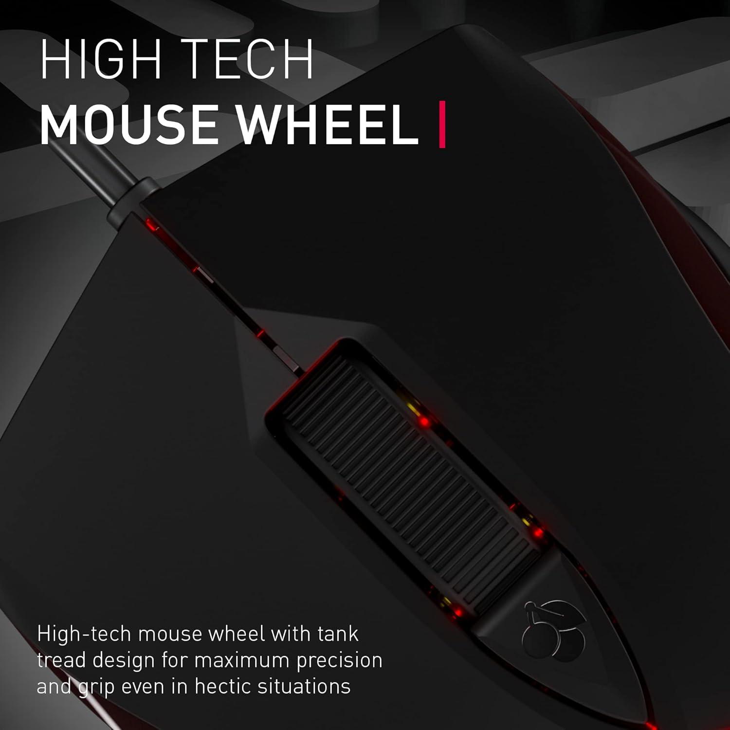 Ratón con Cable RGB Cherry JM-3000-2 5000 DPI Negro