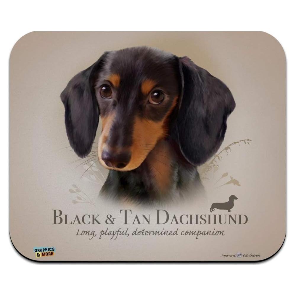 Mouse Pad Personalizado Perro Salchicha Black and Tan 23.6x19.8cm