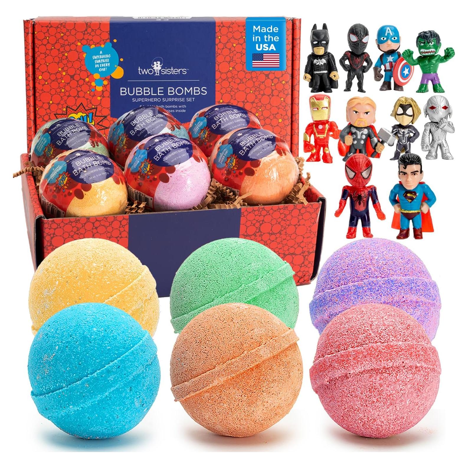 Bombas de Baño Superhéroe Dos Hermanas - 6 Piezas Aromas Frutales