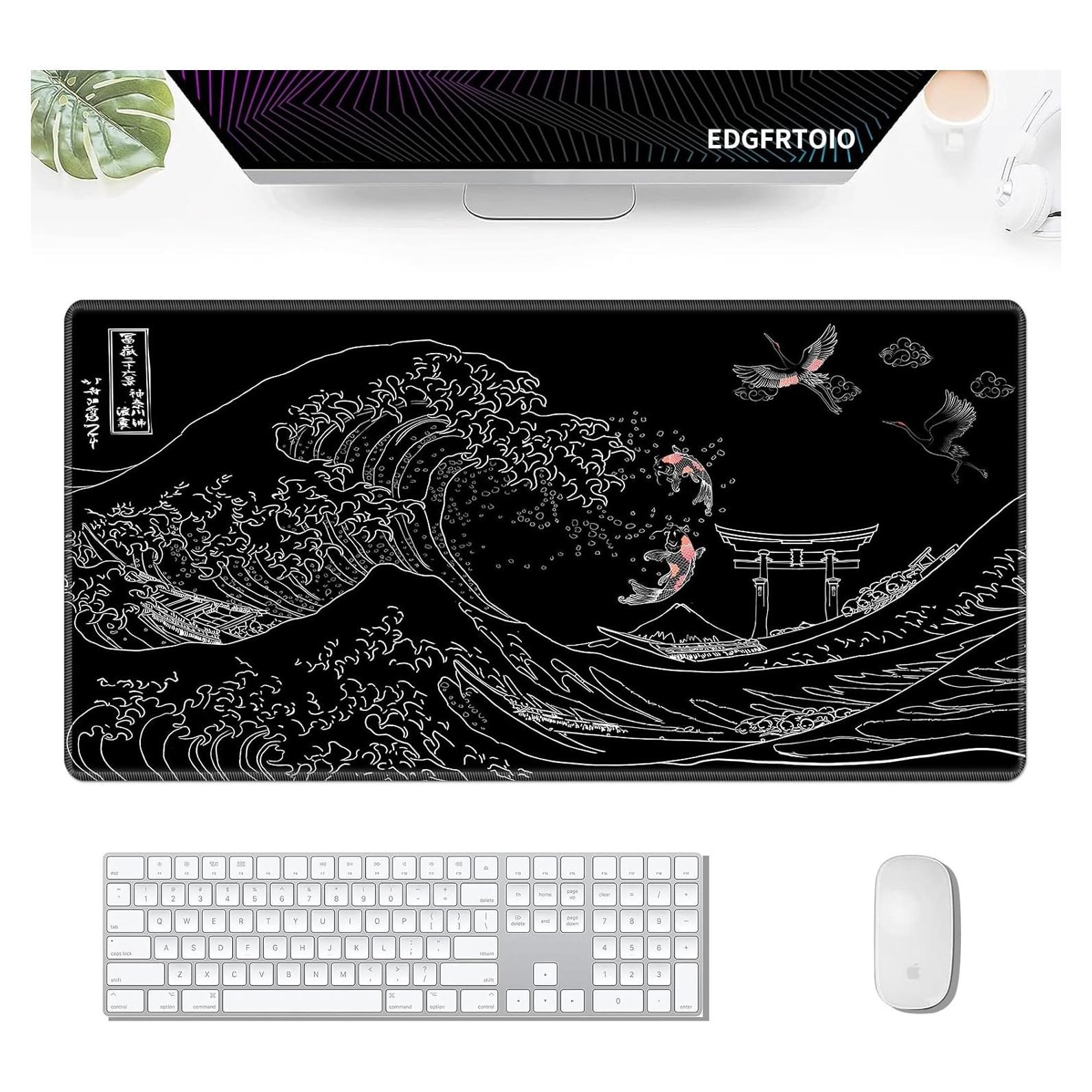 Alfombrilla de Ratón Grande EDGFRTOIO 800x400mm Ola del Mar