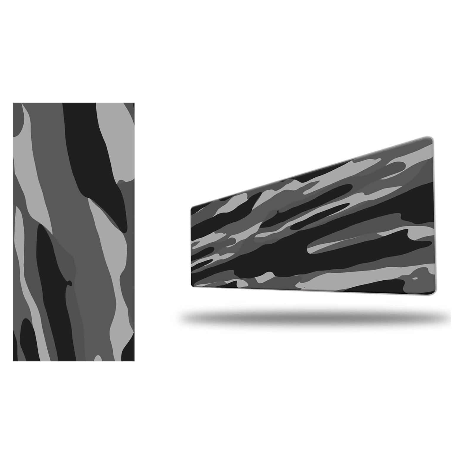 Alfombrilla de Ratón XL Genérico Camo Gris Blanco 80x30cm