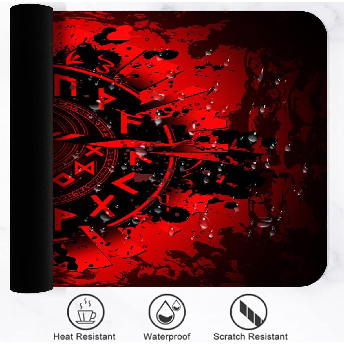 Alfombrilla de Ratón Grande LshyMn 80x30 cm Diseño Rúnico