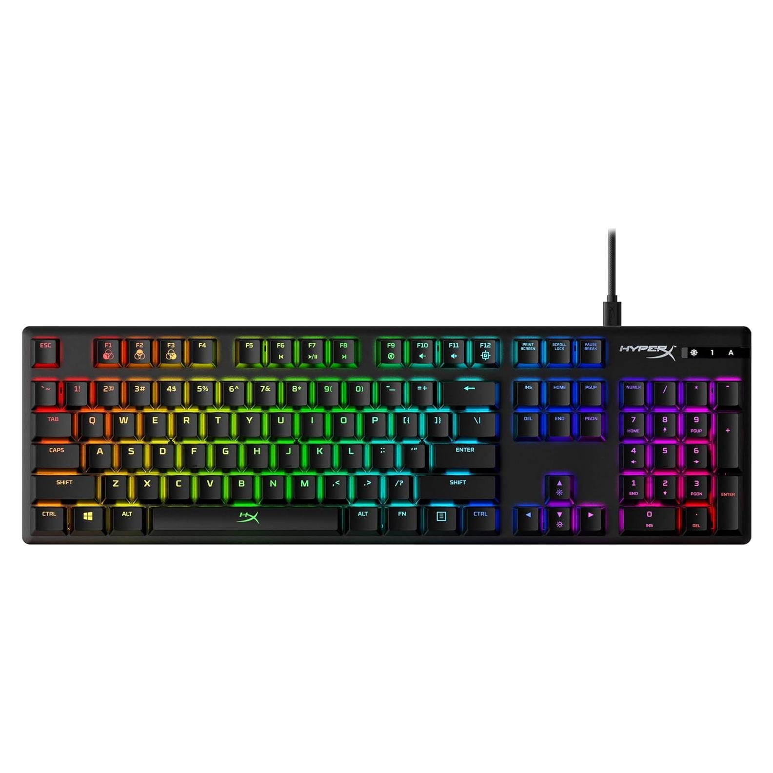 HyperX Alloy Origins - Mechanical Gaming Keyboard, Software-Controlled Light & Macro Customization, Compact Form Factor, RGB LED Backlit - Clicky HyperX Blue Switch, Full Size (Renewed)