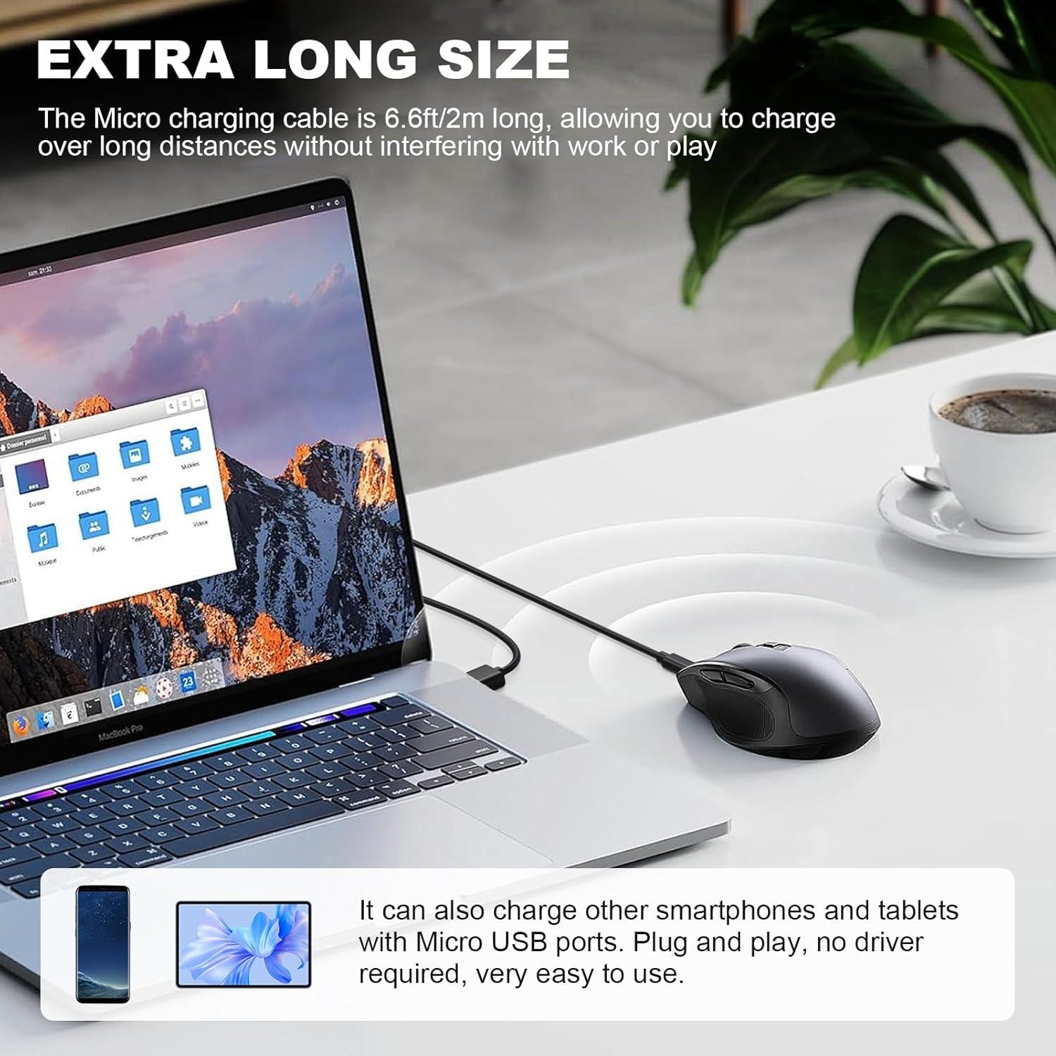 Cable de Carga Micro USB Gneinour para Logitech MX Master 2S