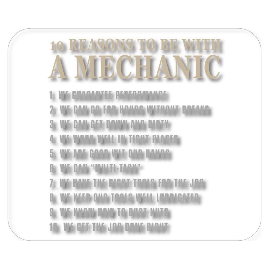 Mouse Pad DistinctInk 23.5x19.7 cm - 10 Razones para Estar con un Mecánico