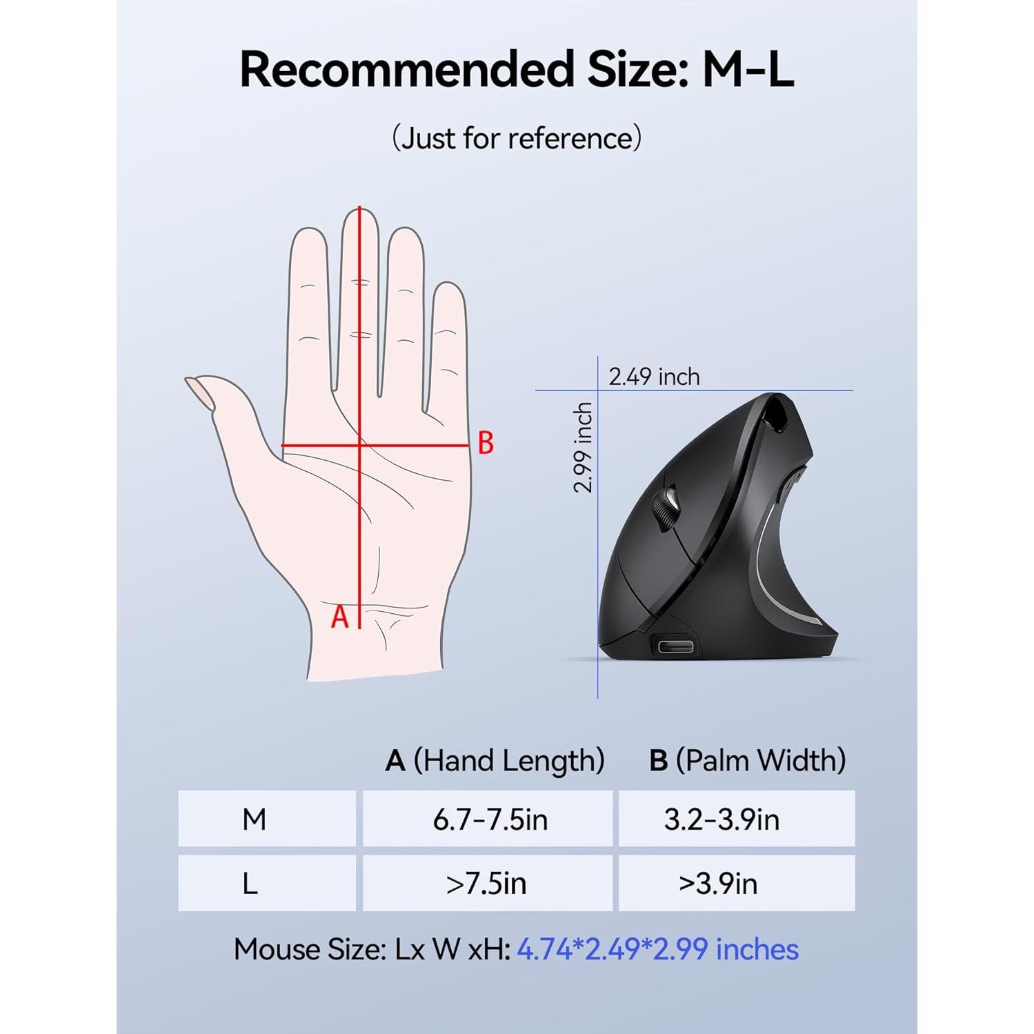 Ratón Ergonómico Inalámbrico TECKNET Vertical 5 DPI Ajustables