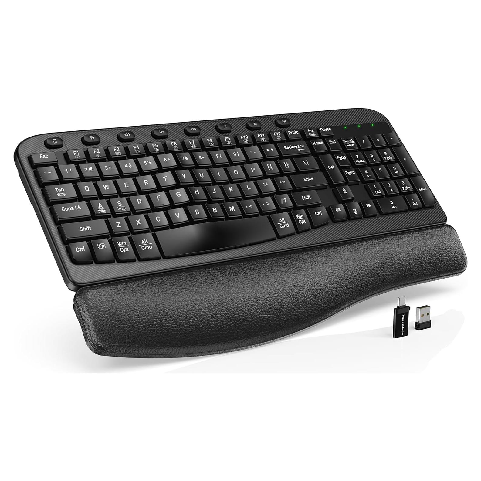 Teclado Inalámbrico SABLUTE KG812A Ergonómico con Reposamuñecas