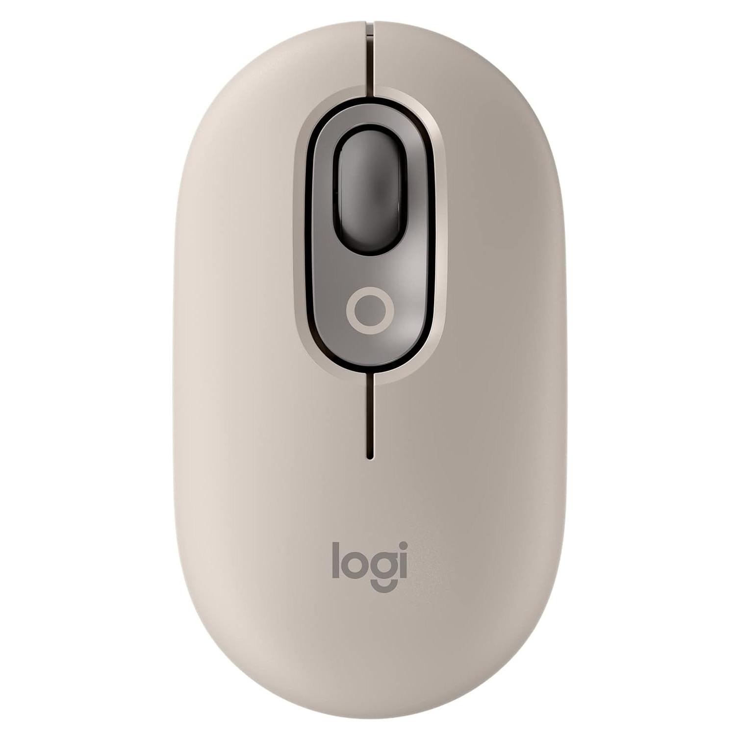 Logitech POP Mouse, Wireless Mouse with Customizable Emojis, SilentTouch Technology, Precision/Speed Scroll, Compact Design, Bluetooth, Multi-Device, OS Compatible - Mist