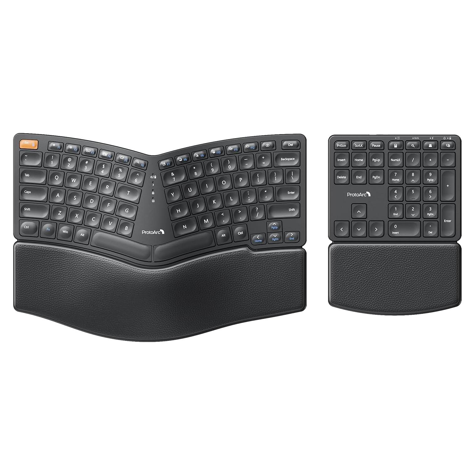 Teclado Ergonómico Inalámbrico ProtoArc EK04 con Numérico