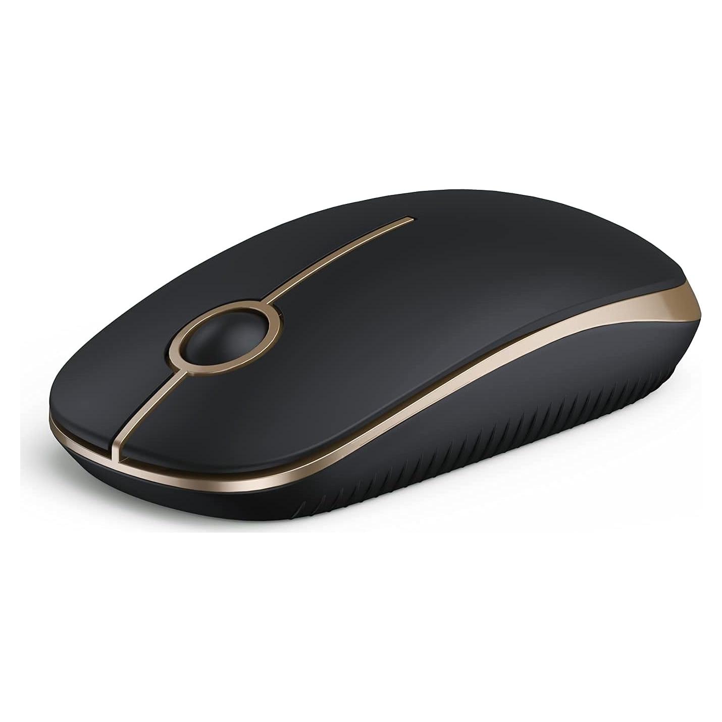 Ratón Inalámbrico Vssoplor Slim 2.4G Negro y Dorado