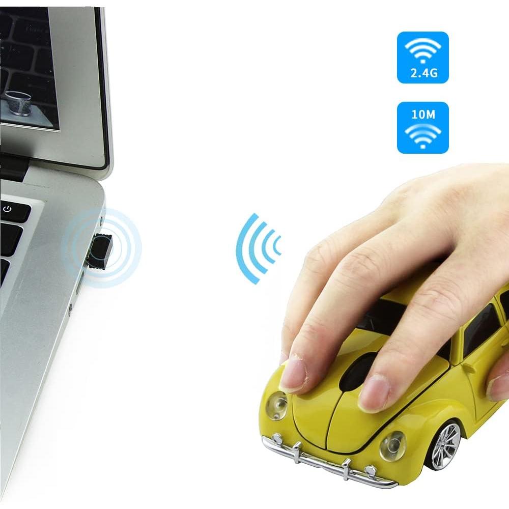 Mouse Inalambrico Usbkingdom Deportivo 1600DPI Amarillo