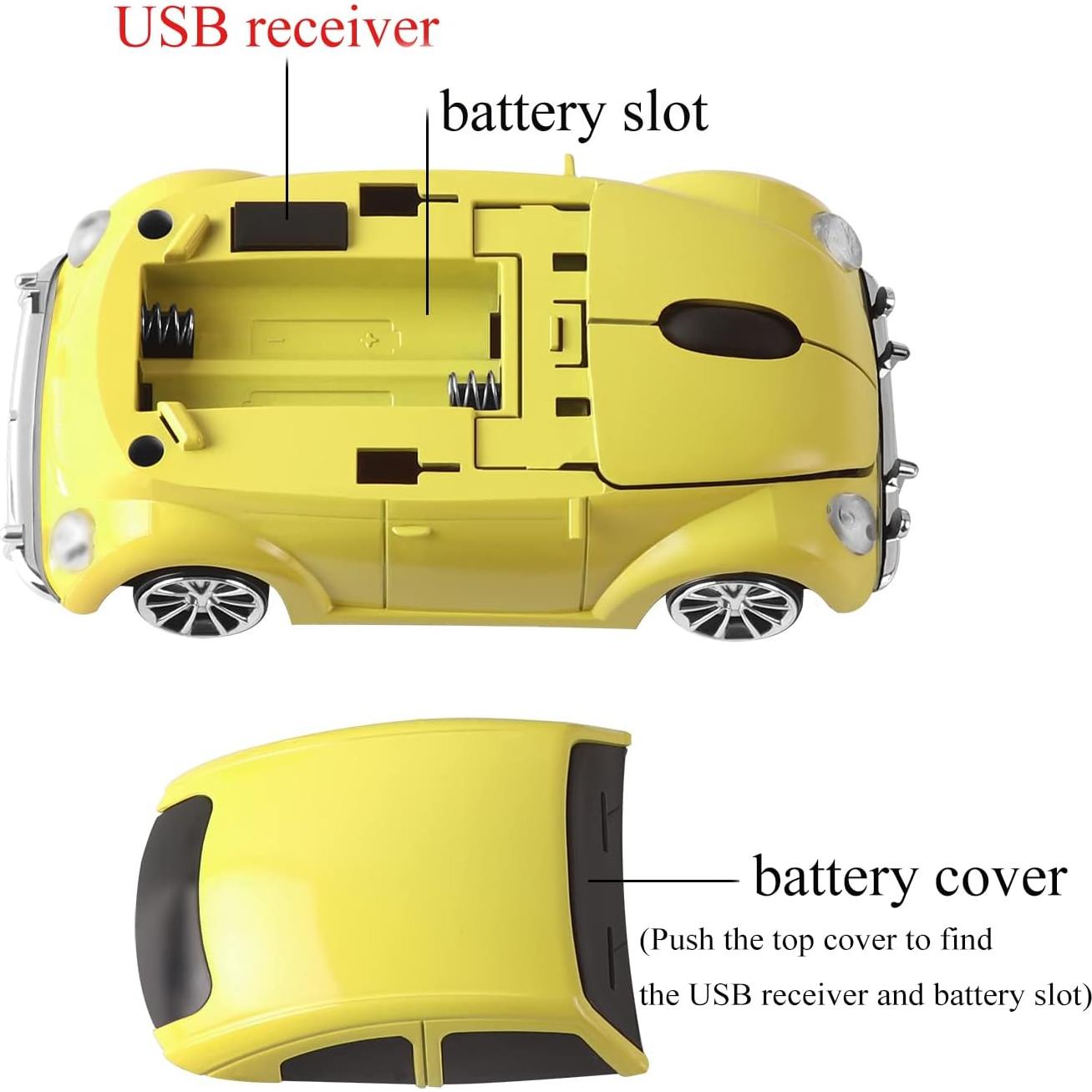 Mouse Inalambrico Usbkingdom Deportivo 1600DPI Amarillo