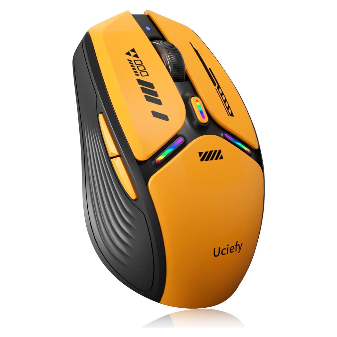 Ratón Inalámbrico Uciefy V19 Recargable 2.4GHz Naranja