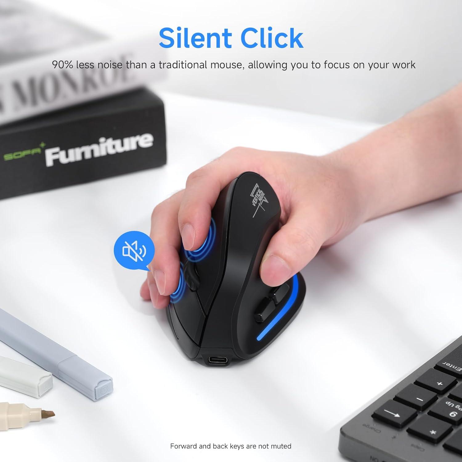 Mouse Inalámbrico Ergonómico ECHTPower F35B Vertical Bluetooth
