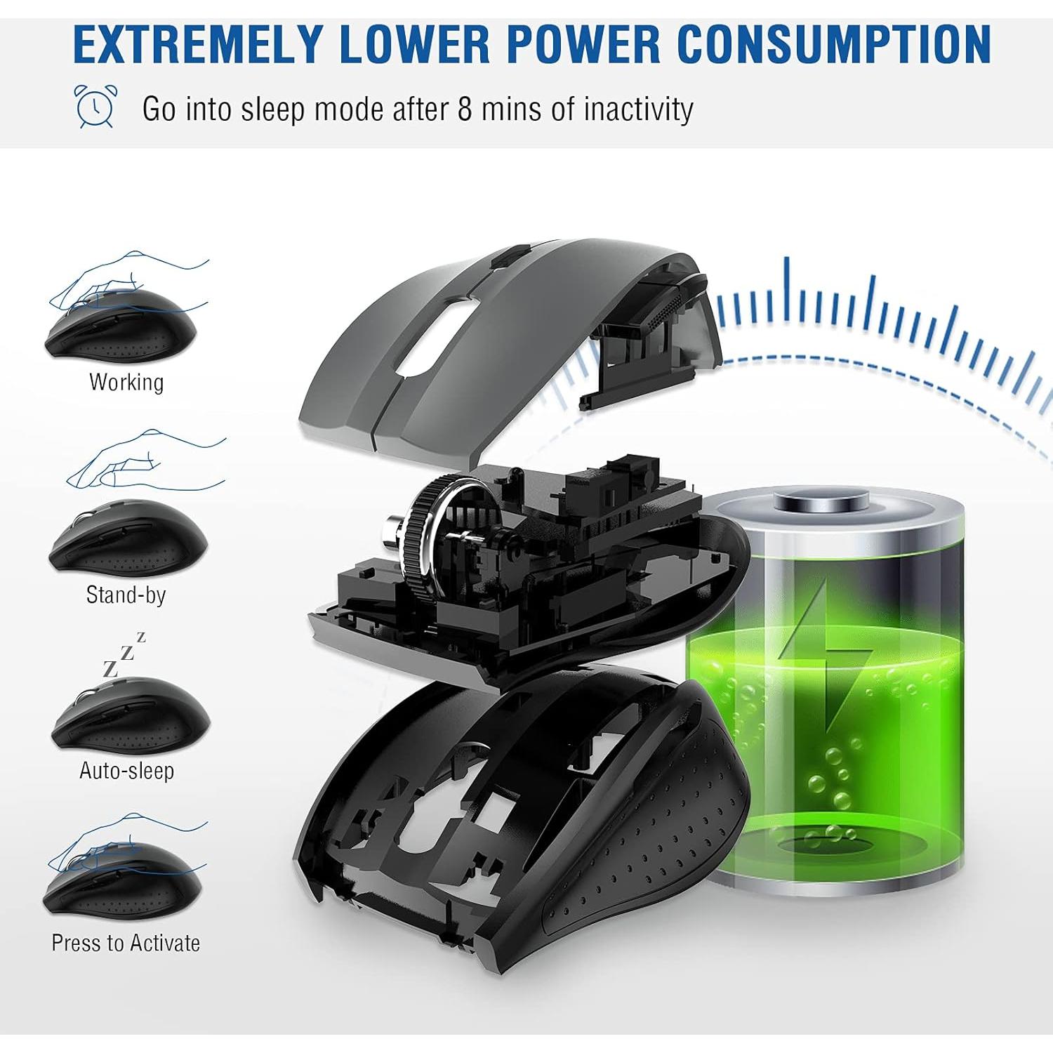 Ratón Inalámbrico E-YOOSO E-1010 Óptico 4800 DPI Gris