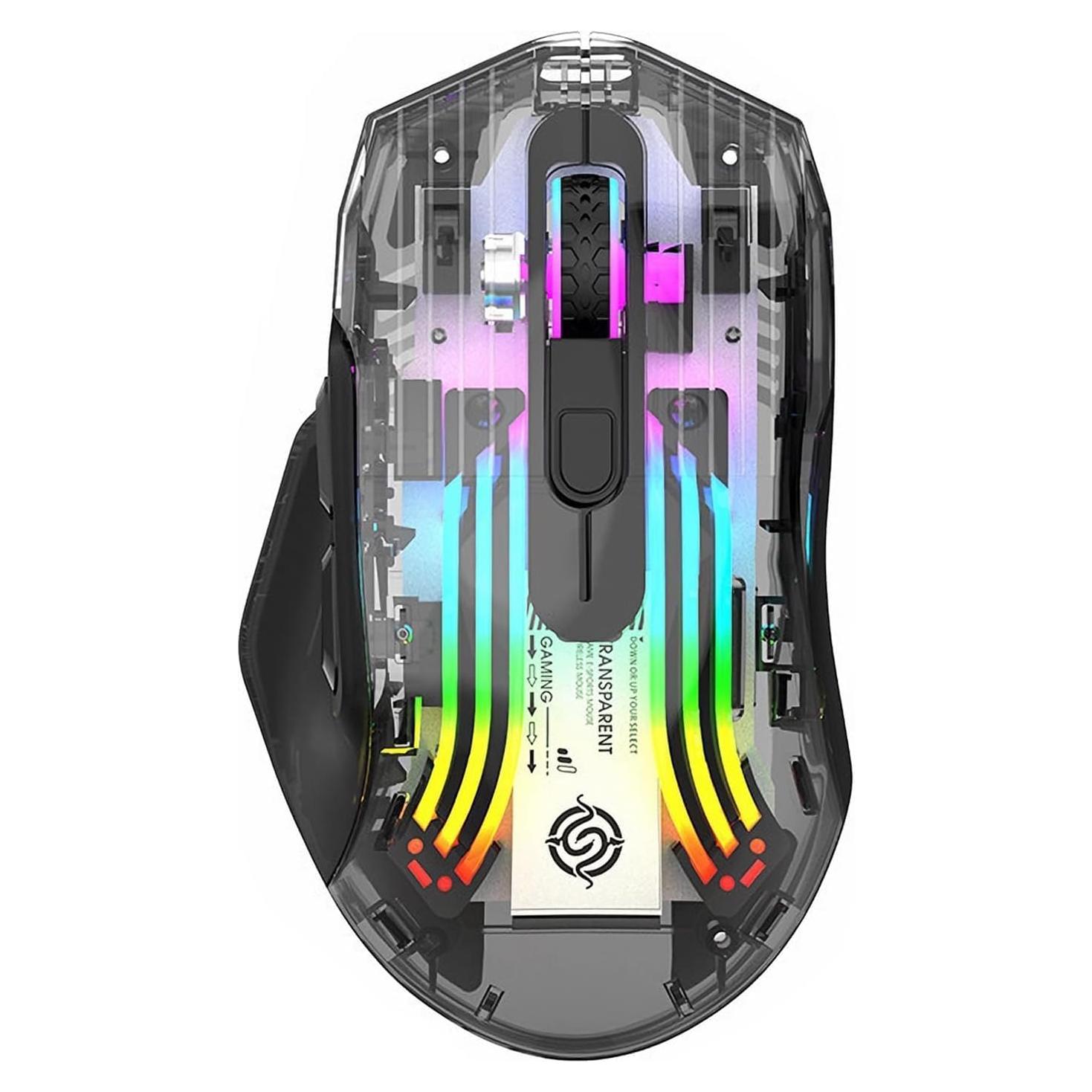 Ratón Mecánico Inalámbrico ATTOE RGB 3600 DPI Negro