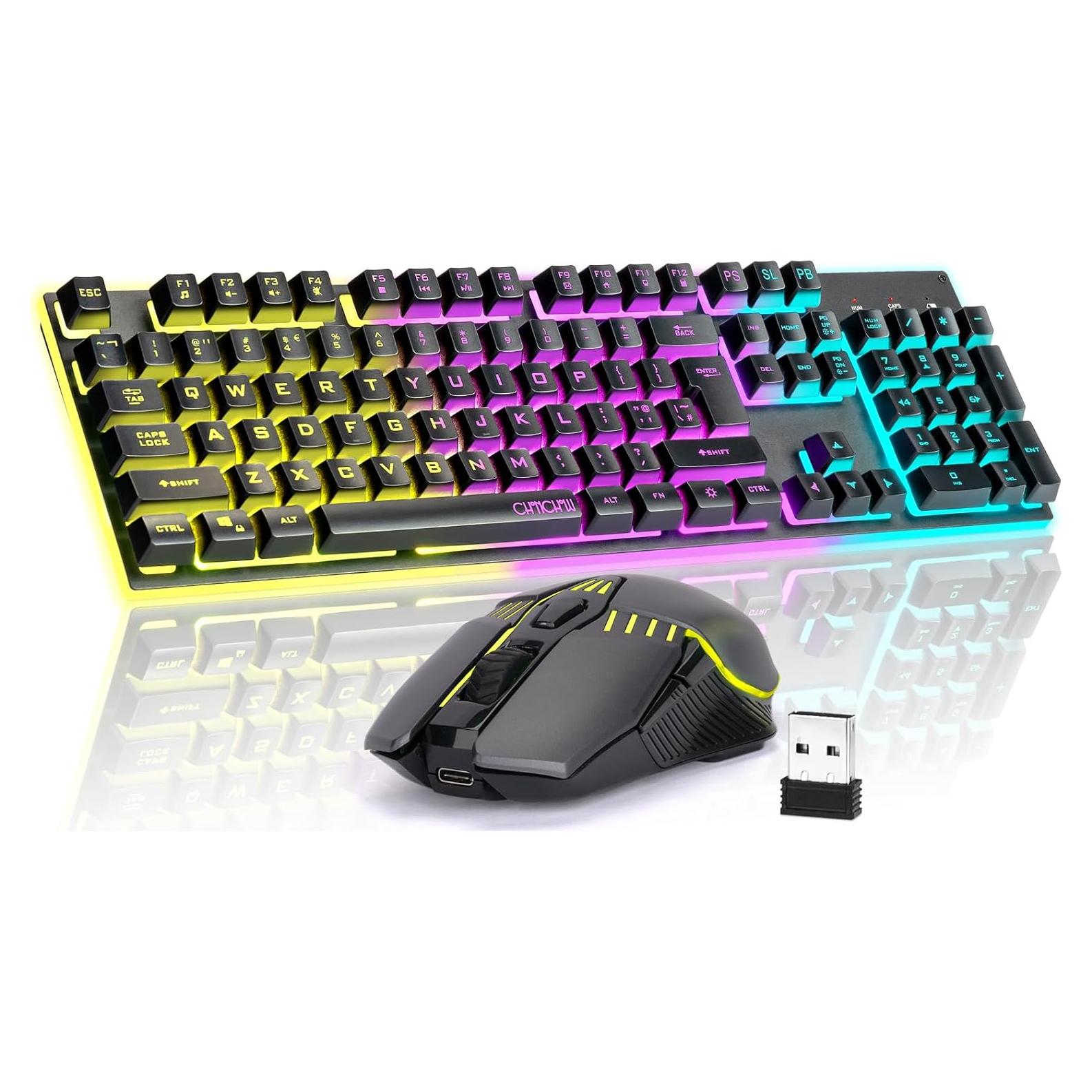 Combo Teclado y Ratón Inalámbricos CHONCHOW RGB Mecánico